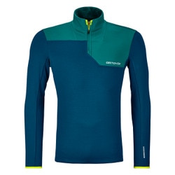 Ortovox Fleece Light Zip Neck Men's in Petrol Blue